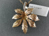 ESTATE LARGE .04CT DIAMOND 14KT ROSE GOLD 3D HANDCRAFTED FALLING LEAF PENDANT