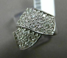 ESTATE WIDE .18CT ROUND DIAMOND 14KT WHITE GOLD 3D CRISS CROSS LOVE KNOT RING