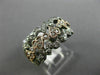 ESTATE WIDE .50CT DIAMOND 14KT WHITE & ROSE GOLD MILGRAIN MULTI HEART LOVE RING