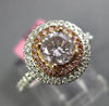 GIA 1.10CT WHITE & PINK DIAMOND 18KT WHITE & ROSE GOLD 3D HALO ENGAGEMENT RING
