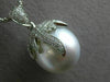 ESTATE LARGE .75CT DIAMOND & AAA SOUTH SEA PEARL 18K WHITE GOLD FLOATING PENDANT