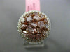 ESTATE LARGE GIA 2.46CT PINK & WHITE DIAMOND 18KT GOLD 3D HALO SPLIT SHANK RING