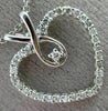 ESTATE .25CT DIAMOND 14K WHITE GOLD 3D OPEN HEART INFINITY LOVE FLOATING PENDANT