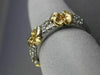 ESTATE .60CT DIAMOND 14KT WHITE & YELLOW GOLD 3 FLOWER WEDDING ANNIVERSARY RING