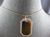ESTATE LARGE .69CT DIAMOND 14KT ROSE GOLD 3D OCTAGON DOG TAG FLOATING PENDANT