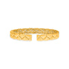LARGE .77CT DIAMOND 14KT 2 TONE GOLD DOUBLE TRIANGULAR FILIGREE BANGLE BRACELET