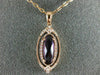 ESTATE 1.15CT DIAMOND & AAA AMETHYST 14KT ROSE GOLD 3D OVAL FILIGREE PENDANT
