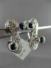 ESTATE 1.10CT DIAMOND & SAPPHIRE 14KT WHITE GOLD 3D PAVE ETOILE X LOVE EARRINGS