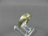 ESTATE .17CT DIAMOND 18K WHITE & YELLOW GOLD SOLITAIRE MATT GYPSY MENS RING 9332
