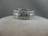 ANTIQUE WIDE 2.55CTW DIAMOND ROUND EMERALD 14KT WHITE GOLD ETERNITY RING #19610
