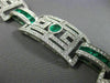ESTATE WIDE 15.75CT DIAMOND & AAA EMERALD 18KT WHITE GOLD SQUARE TENNIS BRACELET