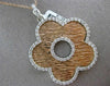 ESTATE LARGE 1.95CT DIAMOND 14KT WHITE & ROSE GOLD 5 LEAF CLOVER PENDANT & CHAIN