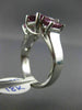 LARGE AAA GIA CERTIFIED PURPLE SAPPHIRE 18KT WHITE GOLD 3 STONE ENGAGEMENT RING