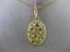 ESTATE EXTRA LARGE .52CT DIAMOND 14KT YELLOW GOLD 3D OVAL OPEN FILIGREE PENDANT