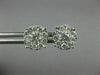 LARGE 1.0CT DIAMOND 14KT 2 TONE GOLD ROUND SOLITAIRE HALO CLUSTER STUD EARRINGS