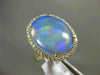LARGE 7.80CT DIAMOND & AAA OPAL 14KT YELLOW GOLD CLASSIC OVAL DOUBLE HALO RING