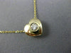 ESTATE .15CT DIAMOND 14KT YELLOW GOLD 3D CLASSIC SOLITAIRE HEART PENDANT #14337