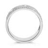 .28CT DIAMOND 14KT WHITE GOLD ROUND ETOILE 3 ROW MATTE & SHNIY ANNIVERSARY RING
