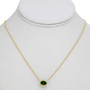 2.07CT AAA TSAVORITE 14KT YELLOW GOLD CLASSIC OVAL SOLIATIRE BEZEL LOVE NECKLACE