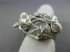 ESTATE WIDE .48CT DIAMOND 14KT WHITE GOLD 3D OPEN FILIGREE FLOWER BUTTERFLY RING