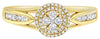 .30CT DIAMOND 14KT YELLOW GOLD 3D ROUND FLOWER DOUBLE HALO FRIENDSHIP LOVE RING