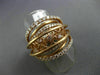 ESTATE MASSIVE 2.18CT DIAMOND 18KT ROSE GOLD MULTI ROW FILIGREE ETOILE FUN RING
