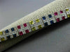 ESTATE WIDE 10.28CT DIAMOND & MULTI COLOR SAPPHIRE 14K WHITE GOLD LONG BRACELET