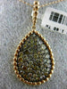 ESTATE LARGE 1.80CT MULTI COLOR DIAMOND 18KT ROSE & BLACK GOLD FLOATING PENDANT