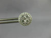 ESTATE LARGE .92CT DIAMOND 18KT WHITE GOLD 9mm CLUSTER ROUND HALO STUD EARRINGS