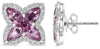 2.34CT DIAMOND AAA PINK SAPPHIRE 14KT WHITE GOLD PEAR SHAPE FLOWER STUD EARRINGS