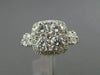 ESTATE WIDE 1.41CT DIAMOND 18K WHITE GOLD 3D SQUARE HALO ENGAGEMENT PROMISE RING