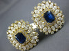 ANTIQUE EXTRA LARGE 15.16CT DIAMOND & SAPPHIRE 18KT YELLOW GOLD CLIP ON EARRINGS