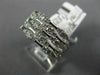 ESTATE LARGE 1.0CT DIAMOND 14KT WHITE GOLD 3D MULTI ROW WEDDING ANNIVERSARY RING