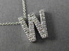 .38CT ROUND DIAMOND 14KT WHITE GOLD CLASSIC "W" INITIAL FLOATING PENDANT #18317