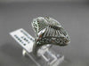 ANTIQUE LARGE OLD MINE DIAMOND 14KT WHITE GOLD FILIGREE NORTH SOUTH RING #19850