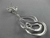 ESTATE 1.17CT DIAMOND 18KT WHITE GOLD 3D MULTI WAVE CLIP ON HANGING EARRINGS