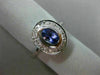 WIDE 1.16CT DIAMOND & AAA OVAL TANZANITE 14KT WHITE GOLD 3D HALO ENGAGEMENT RING