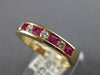 ESTATE .66CT DIAMOND & AAA RUBY 14K YELLOW GOLD CHANNEL WEDDING ANNIVERSARY RING
