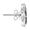 2.34CT DIAMOND AAA SAPPHIRE 14KT WHITE GOLD PEAR SHAPE FLOWER STAR STUD EARRINGS