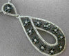 ESTATE 1.92CTW AAA BLACK & WHITE DIAMOND 14KT WHITE GOLD FLORAL DROP PENDANT