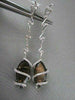 ESTATE WIDE MARQUISE 12.4CT AAA SMOKEY TOPAZ & DIAMOND 18KT W GOLD DROP EARRINGS