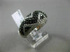 ESTATE 1.30CT WHITE & BLACK DIAMOND 18KT WHITE GOLD 3D ZIG ZAG WAVE WEDDING RING