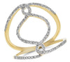 ESTATE WIDE .28CT DIAMOND 14KT YELLOW GOLD 3D INFINITY LOVE KNOT FUN RING