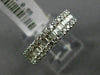 ESTATE .55CT DIAMOND 18KT WHITE GOLD 3D CLASSIC 3 ROW WEDDING ANNIVERSARY RING