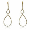.59CT DIAMOND 14KT YELLOW GOLD 3D TEAR DROP ETOILE LEVERBACK HANGING EARRINGS