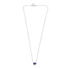 1.82CT AAA SAPPHIRE 18KT WHITE GOLD CLASSIC PEAR SHAPE SOLITAIRE LOVE NECKLACE