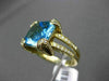 ESTATE LARGE 6.54CT DIAMOND & AAA EXTRA FACET BLUE TOPAZ 14K YELLOW GOLD 3D RING