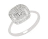 ESTATE .45CT DIAMOND 14KT WHITE GOLD 3D ROUND CLUSTER SQUARE FUN RING