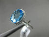 ESTATE WIDE 2.20CT DIAMOND & AAA BLUE TOPAZ 14K WHITE GOLD CLASSIC MILGRAIN RING