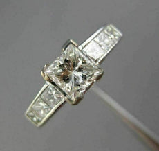 ESTATE EGL 1.70CT PRINCESS DIAMOND 14K WHITE GOLD CLASSIC ENGAGEMENT RING #25520
